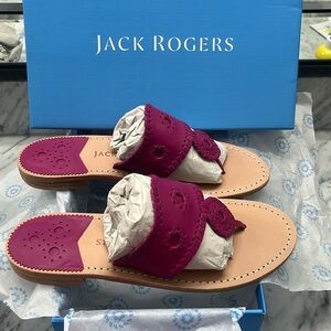 NWT-Jack Rogers, whipstitch, flat sandal, fuchsia, size 9, classic shoe!